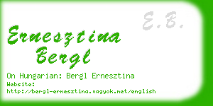 ernesztina bergl business card